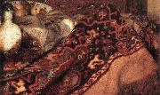 VERMEER VAN DELFT, Jan A Woman Asleep at Table (detail) aer oil painting artist